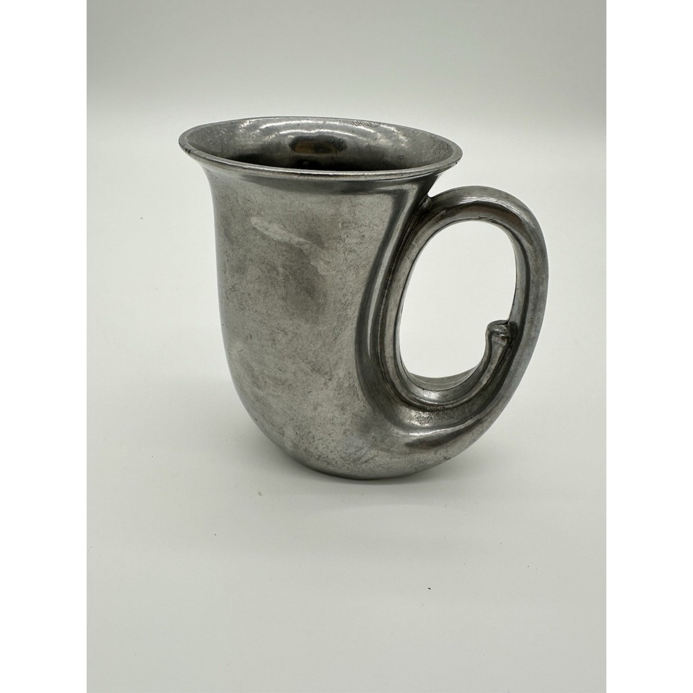 Leonard Horn Cup Unisex Vintage Duratale Pewter‎ Italian Metalware Silver OS